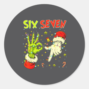 Adesivo Seis Sete 67 Sinal de Mão Engraçado Natal Meme