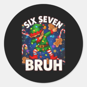 Adesivo Seis Sete 6 7 Divertido Bruh Natal Elfo Dabbing Ta
