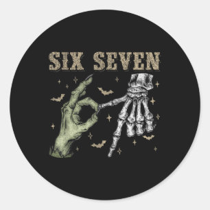 Adesivo Seis Sete 6 7 Halloween 67 Assustador Esqueleto Mo