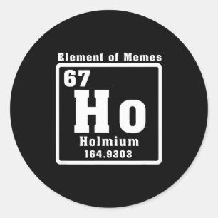 Adesivo Seis Sete 6 7 Meme de Número Engraçado