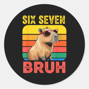 Adesivo Seis Sete Bruh 67 Capivara Vintage Presente Divert