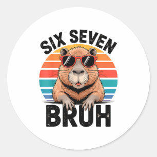 Adesivo Seis Sete Bruh 6 7 Meme Engraçado Capybara 6 7