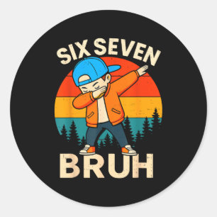 Adesivo Seis Sete Bruh 6 7 Número 67 Meme Dab Dabbing Meni