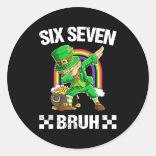 Adesivo Seis Sete Bruh Dabbing Leprechaun Dia de São Patrí