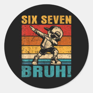 Adesivo Seis Sete Bruh Dabbing Menino Engraçado 67 Meme Ge