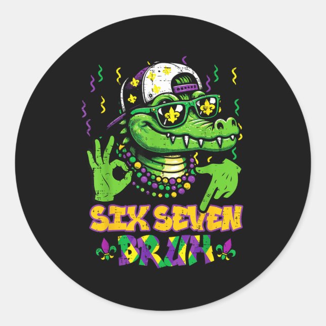 Adesivo Seis Sete Bruh Jacaré 6 (Frente)