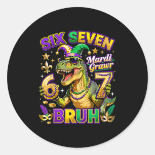Adesivo Seis Sete Bruh Mardi Gras 67 Meme de Jacaré _1