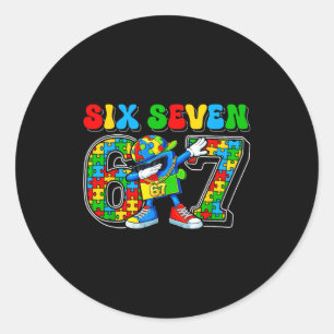 Adesivo Seis sete conscientização do autismo 67 meme autis