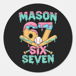 Adesivo Seis Sete Meme Mason Sorvete Gotejamento Engraçado