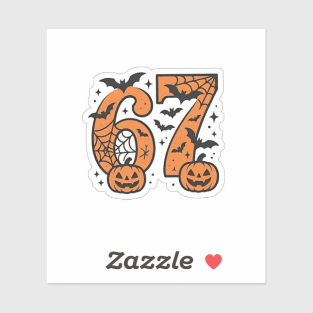 Adesivo Seis Sete Memes Halloween 67 Mason Spooky (Folha)