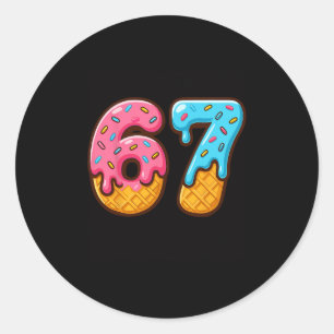 Adesivo Seis Sete Sorvete Gotejamento Legal Meme 67 Número