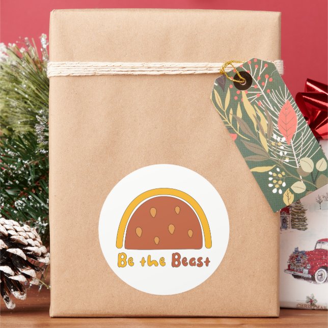 Adesivo Seja a besta motivadora do arco-íris amarela e mar (Feriado)