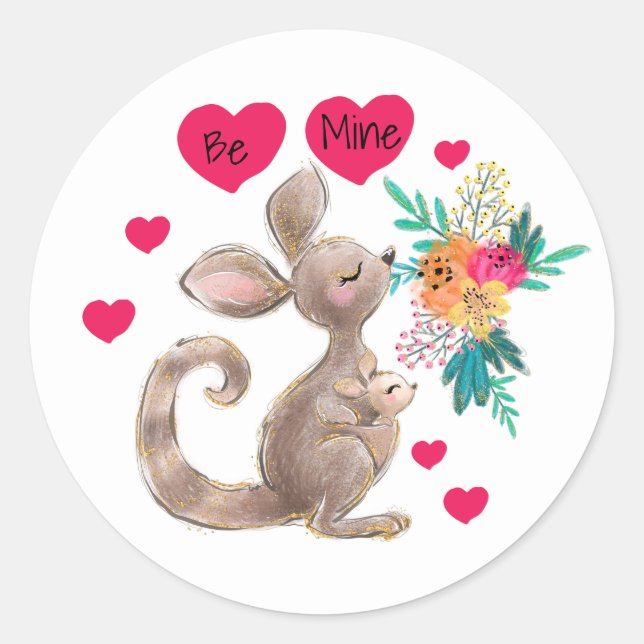 Adesivo Seja a minha mãe e o bebê Kangaroo Sticker (Frente)