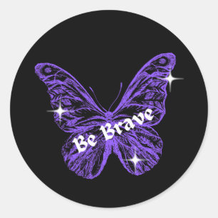 Adesivo Seja Brave Butterfly Classker Round Sticker