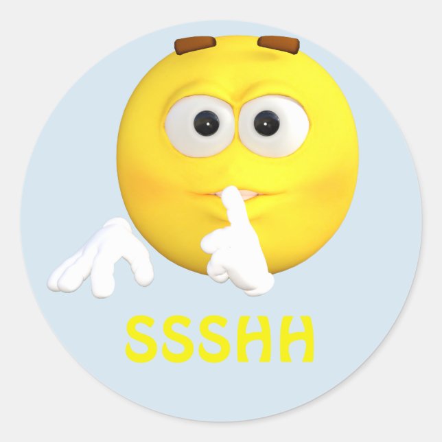 Adesivo Seja cara quieta dos desenhos animados do Emoticon (Frente)