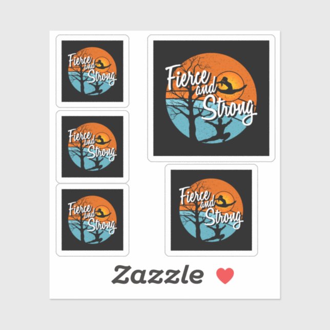 Adesivo Seja feroz, seja forte ginástica feminina (Folha)