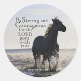 Adesivo Seja Forte e Corajosa Bíblia Verso 31 Cavalo