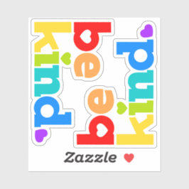 Adesivo Seja gentil com o slogan gráfico do arco-íris cora