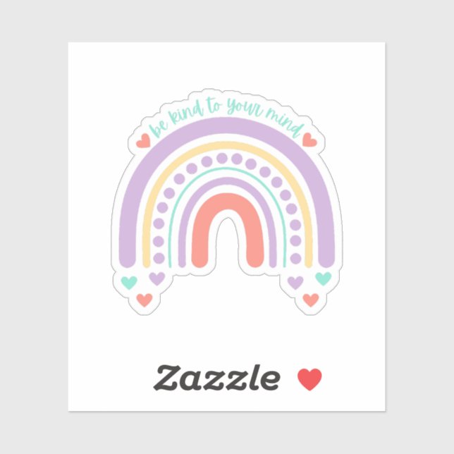 Adesivo Seja gentil com sua mente | Rainbow Peach Candy (Folha)