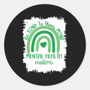 Adesivo Seja gentil com sua mente, saúde mental importa, a