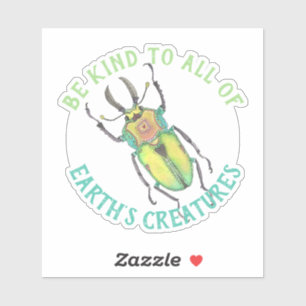 Adesivo Seja gentil com todas as criaturas do Rainbow Beet