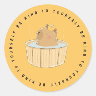 Adesivo Seja gentil, Kawaii Capybara, Gift Sticker