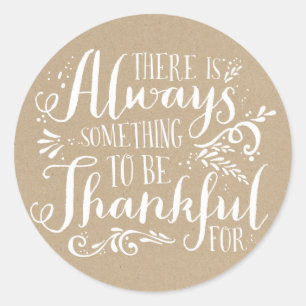 Adesivo Seja Grata, Kraft Papel de Ação de Graças