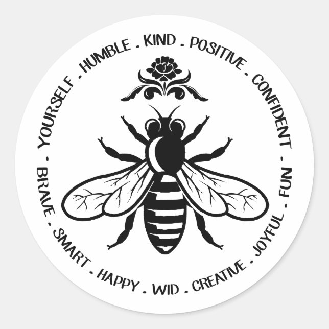 Adesivo Seja humilde, divertido, feliz, feliz, feliz (Frente)