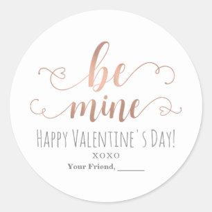 Adesivo Seja Meu Favor de Festa Chic Rose Gold Dia dos Nam