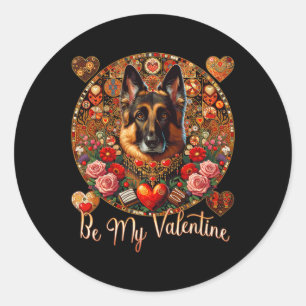 Adesivo Seja Meu Namorados Cachorro Flor Dia do Coração Ve