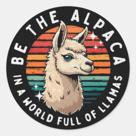 Adesivo Seja o Alpaca em um Cheio Mundial de Lhamas