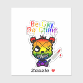 Adesivo Seja o Gay do crime LGBTQ+ do Urso do Orgulho