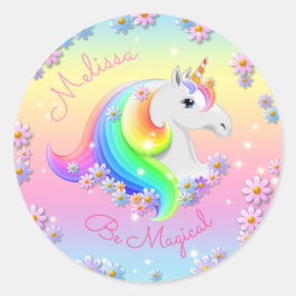 Adesivo Seja o Magic Unicorn Personalised Girls Party
