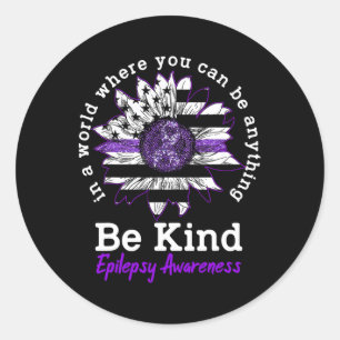 Adesivo Seja Roxo Fita Roxa Bondade de Girassol Epilepsia