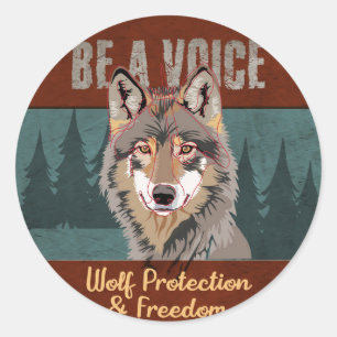 Adesivo Seja uma voz - Proteção e Liberdade do Lobo