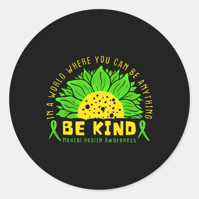 Adesivo Seja verde Fita Sunflower Mental Health Aware (Frente)