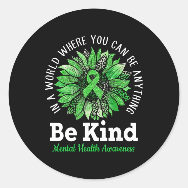 Adesivo Seja verde Fita Sunflower Mental Health Aware (Frente)