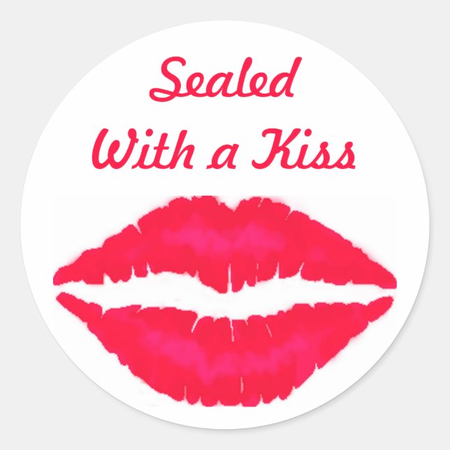 Adesivo Selado com um Beijo (Frente)