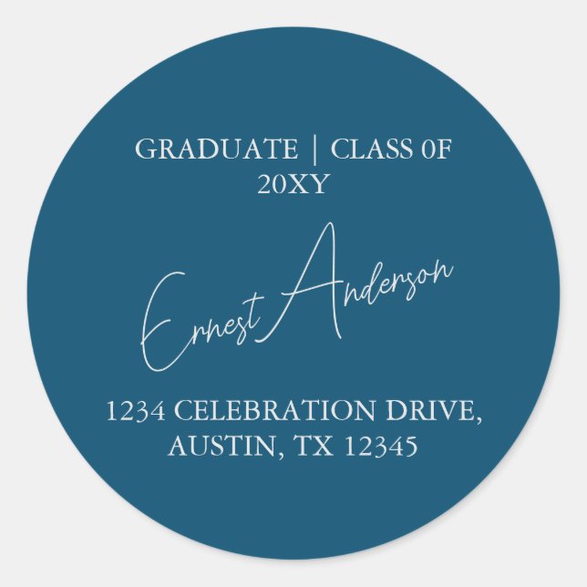 Adesivo Selagem de Endereço de Retorno de Graduação Simple (Frente)