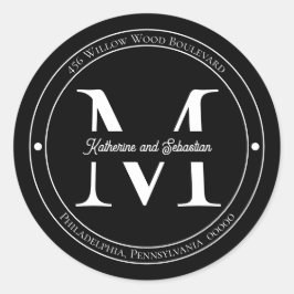 Adesivo Selagem de endereço de retorno do monograma minima