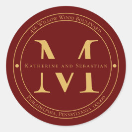 Adesivo Selagem de endereço de retorno do monograma minima