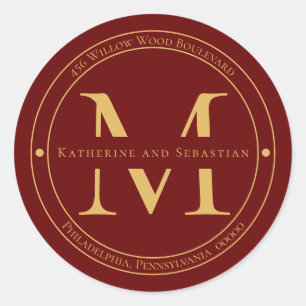 Adesivo Selagem de endereço de retorno do monograma minima