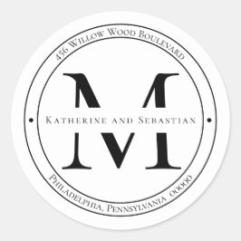 Adesivo Selagem de endereço de retorno do monograma minima