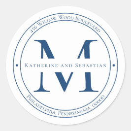 Adesivo Selagem de endereço de retorno do monograma minima