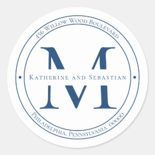 Adesivo Selagem de endereço de retorno do monograma minima