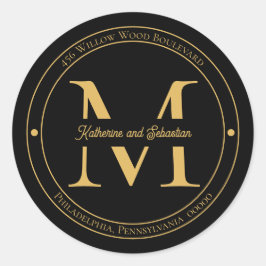 Adesivo Selagem de endereço de retorno do monograma minima