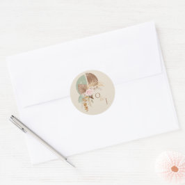 Adesivo Selagem de Envelope de Casamento Clássico Feather 