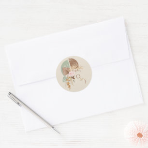 Adesivo Selagem de Envelope de Casamento Clássico Feather