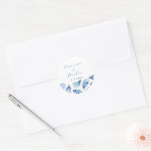 Adesivo Selagem de Envelope de Casamento de Cor Azul Ostra