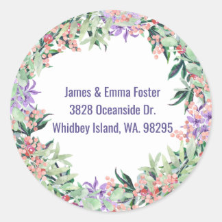 Adesivo Selagem de Envelope Floral de Aquarela